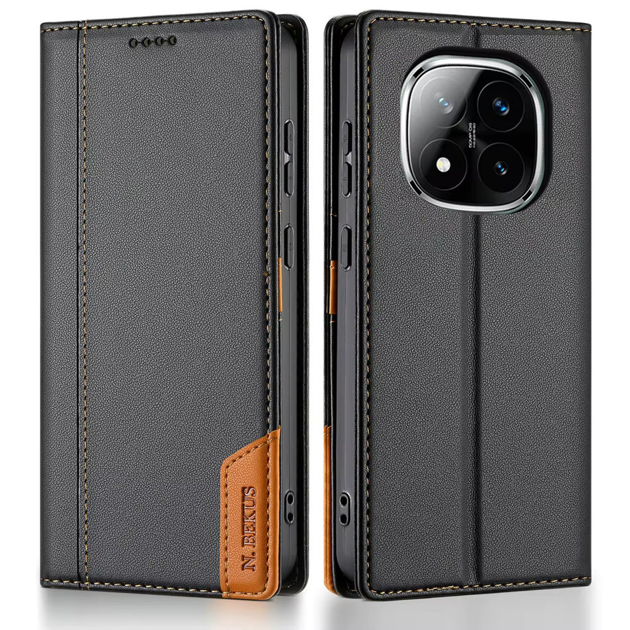 Luxus Lederhülle mit RFID-Schutz für Xiaomi Redmi Note 15 Pro Plus 5G in Schwarz - Bild 2