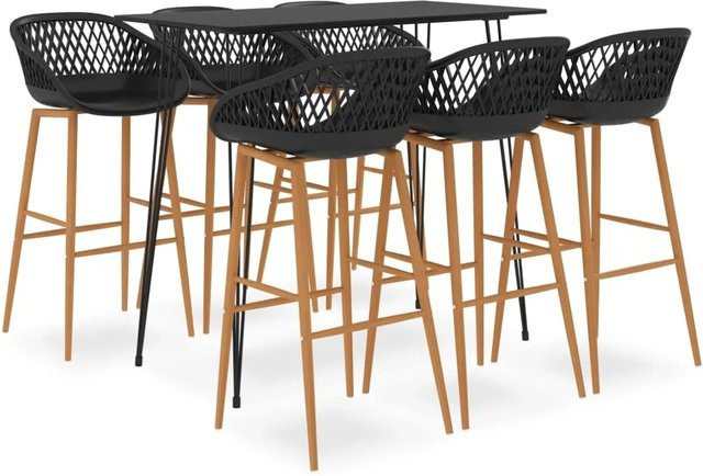 vidaXL 7-tlg. Bar-Set Modell 10 in Schwarz - Bild 1