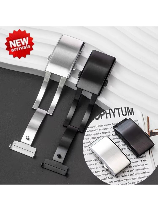 RefitMod Uhrenschnalle, Edelstahl, silber, 18 mm, 20 mm, 22 mm, faltbar - Bild 5