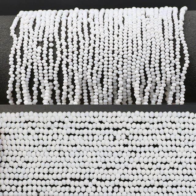 WLYeeS Perlen Keramik, Weiß, Rund, Flach, 2 mm, Damen - Bild 1