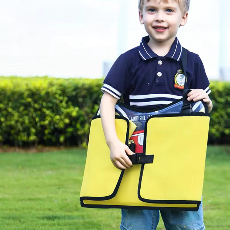 QIYOU Kinder-Reisetablett mit Organizer in Gelb für Kleinkinder und Kinder zur Nutzung im Autositz oder Flugzeug - Bild 5