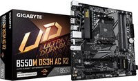 Gigabyte B550M DS3H AC R2 Mainboard AM4 Micro ATX DDR4 mit Wi-Fi, Bluetooth und Ethernet/LAN in Schwarz - Bild 1