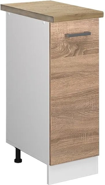 Vicco Apothekerschrank R-Line Medizinschrank für die Küche Sonoma Eiche Weiß B: 30,0 cm, H: 60,0 cm, T: 20,63 cm - Bild 1