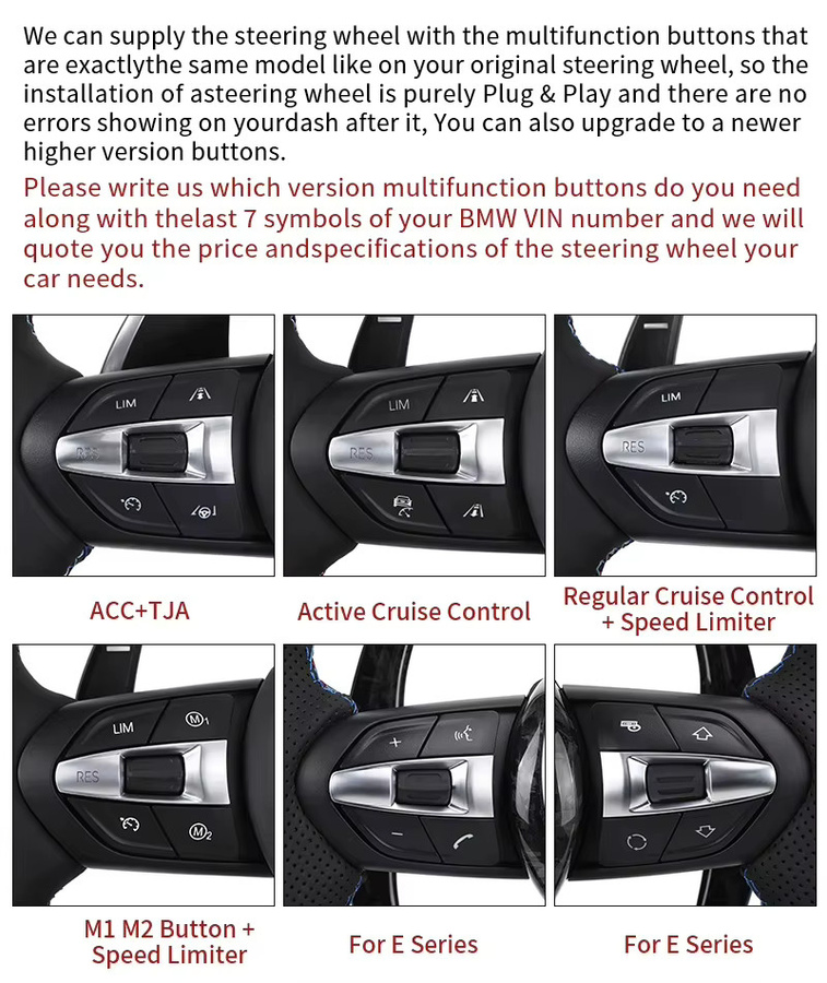 MAXEAGLE Lenkrad in Schwarz für BMW M3 F30 F15 F16 F20 F21 F22 F25 F44 F48 F49 M5 F10 F01 F06 F07 F18 F06 F12 E70 E71 E81 E84 E90 - Bild 3