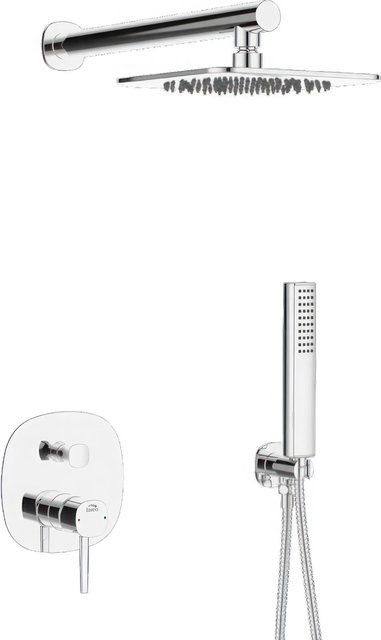 KOLMAN Duschsystem Unterputz mit Regendusche und Handbrause in Silber/Chrom - Bild 1