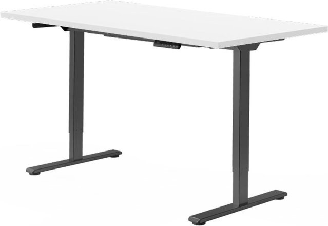 FlexiSpot Höhenverstellbarer Schreibtisch mit Elektromotor und Kohlenstoffstahlrahmen, B/T/H: 86,8 x 148 x 5,9 cm, Schwarz/Weiß - Bild 1