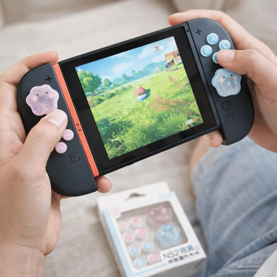 Nintendo Silikon-Controller-Joystick-Kappen Set für Nintendo Switch NS1 NS2, rutschfeste Daumengriffe und Tastenkappen zum Schutz - Bild 3