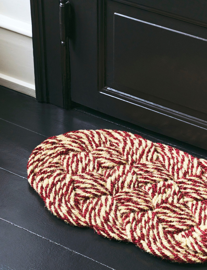 HAY Coco Fussmatte Swirl in Rot, oval aus Kokos und Jute mit grafischem Design - Bild 2