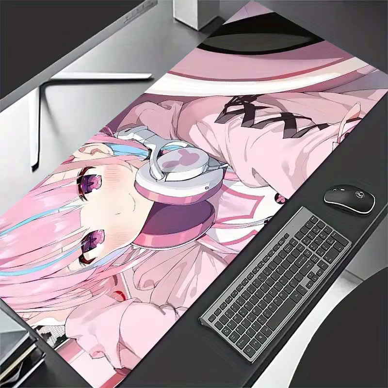 ACMALCO Mauspad Anime Mädchen Mauspad in Rosa, rutschfeste und waschbare Gaming-Schreibtischunterlage für Laptop und PC - Bild 2