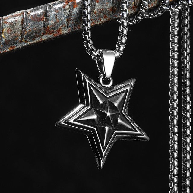 METAL HUNTER Halskette mit Anhänger, Edelstahl, Silber, Unisex - Bild 1