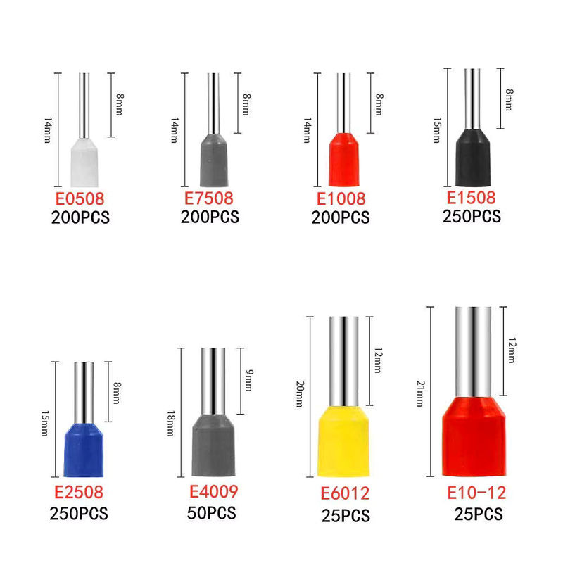 AOKIN 1200-teiliges Set isolierte Kupfer-Aderendhülsen AWG 22–10 Crimpverbinder für Elektro und Industrie - Bild 3