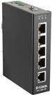 D-Link DIS 100E-5W Unmanaged Switch mit 5 x 10/100 Mbit/s Ethernet/LAN Ports in Schwarz, DIN-Schiene und Wandmontage, Gleichstrom - Bild 1