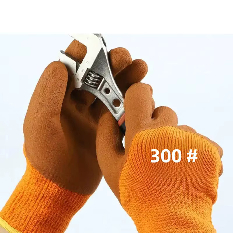 Wasserdichte und thermische Arbeitssicherheitshandschuhe aus Latex in Orange, Größe L - Bild 4