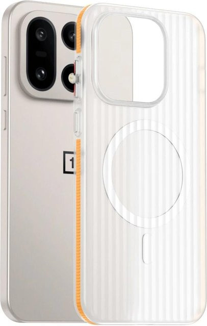 MagSafe kompatible Handyhülle für OnePlus 15 mit magnetischem Gepäckstreifen, transparentes Design, wellenförmiges Hart-PC Cover - Bild 1