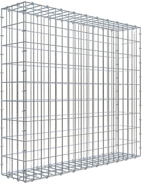 Gabiona C-Ring Gabione aus Stahl in Silbergrau, B/T/H: 90 x 100 x 20 cm, Maschenweite 5 x 10 cm - Bild 1