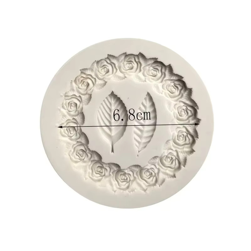 Silikon Backform Rosette Blätter für Kuchen, Schokolade und Zuckerdekor in Beige - Bild 3