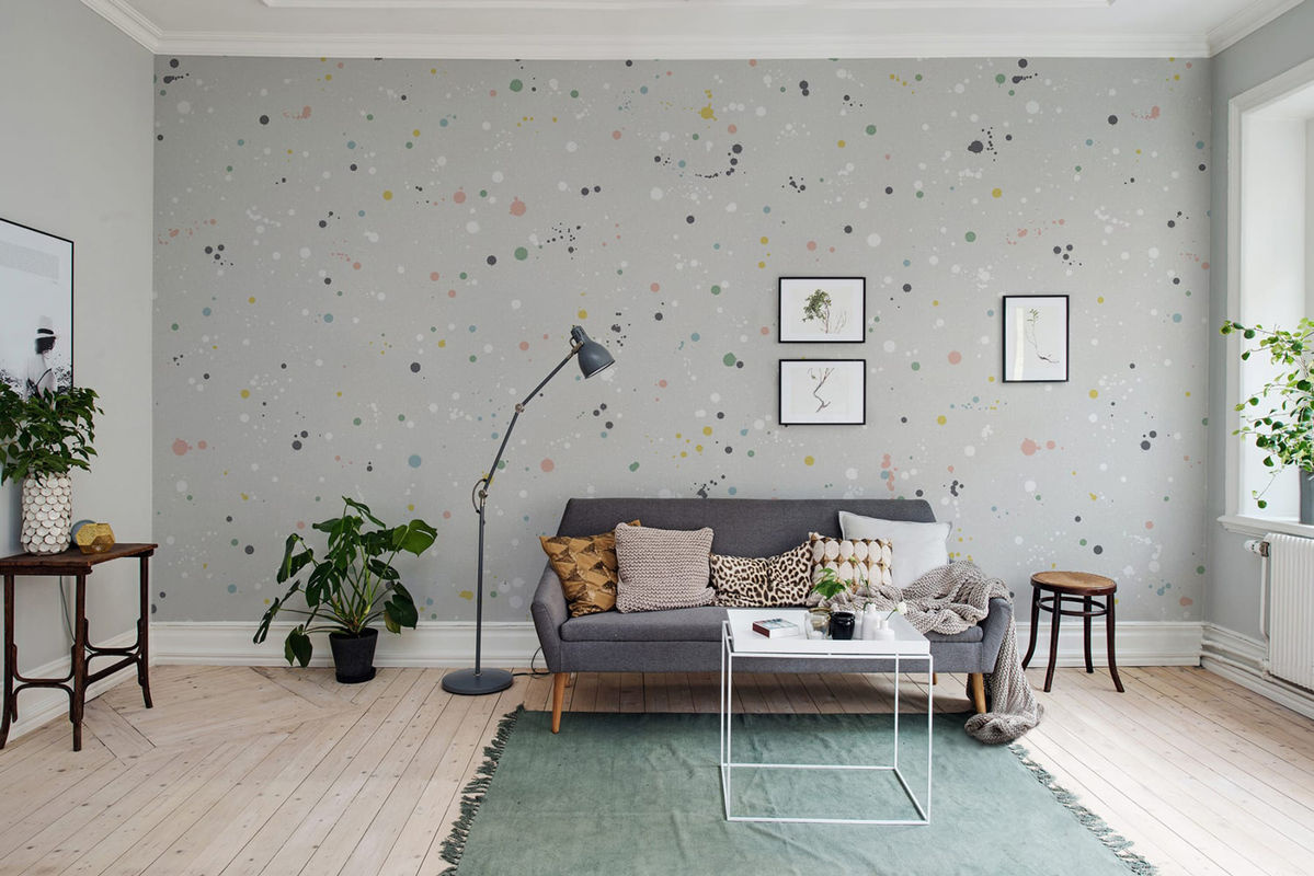 Rebel Walls Mural Ink Colossal Wandtattoo im Retro-Stil mit abstraktem Punktmuster in Gold und Multicolour aus Non-Woven - Bild 2