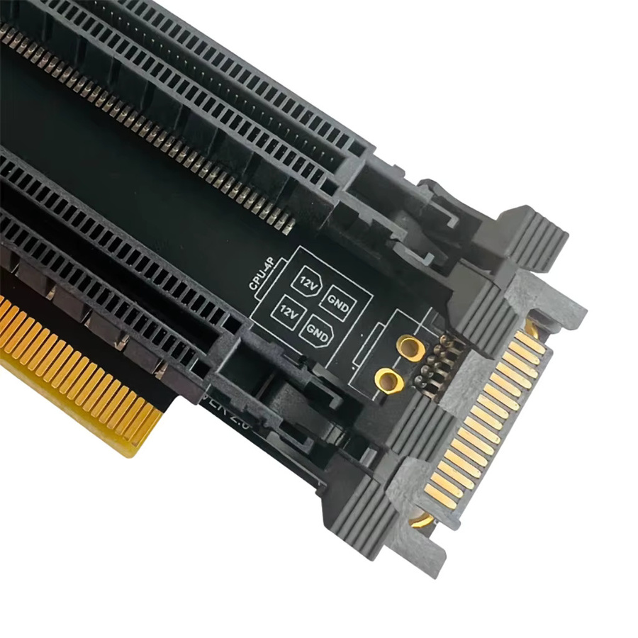 PCI-E 3.0 x16 1-zu-2 Erweiterungskarte Gen3 Split-Karte für PCIe-Bifurkation von x16 zu x8x8 in Schwarz - Bild 3