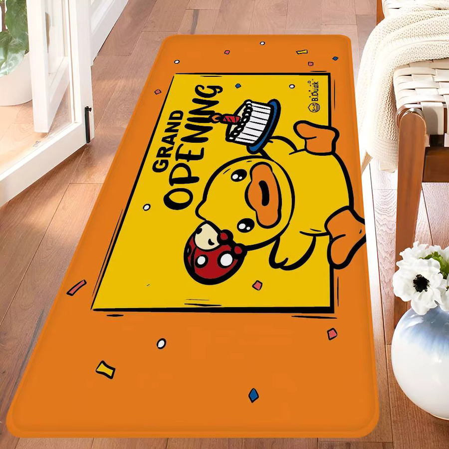 B-B D-Duck Bodenteppich im nordischen Stil mit Tier-Motiv in Orange, rechteckige Dekormatte für Badezimmer und Schlafzimmer - Bild 2