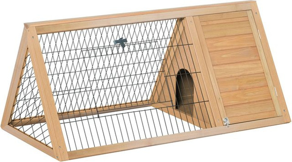 PawHut Kleintierstall mit Freigehege aus Tannenholz in Gelb, B/T/H: 116 x 62,2 x 52,5 cm, von Aosom