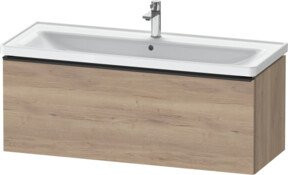 Duravit Waschtischunterschrank D-Neo in Weiß und Braun mit Türen und Schubladen, Wandmontage, B/T/H: 118,4 x 45,2 x 44,0 cm - Bild 1