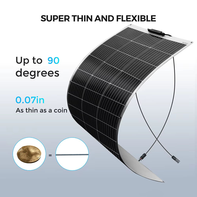 WUZECK Flexible Solarzelle 12V Photovoltaikmodul 120W Schwarz für Wohnmobile, Wohnwagen und Boote - Bild 3