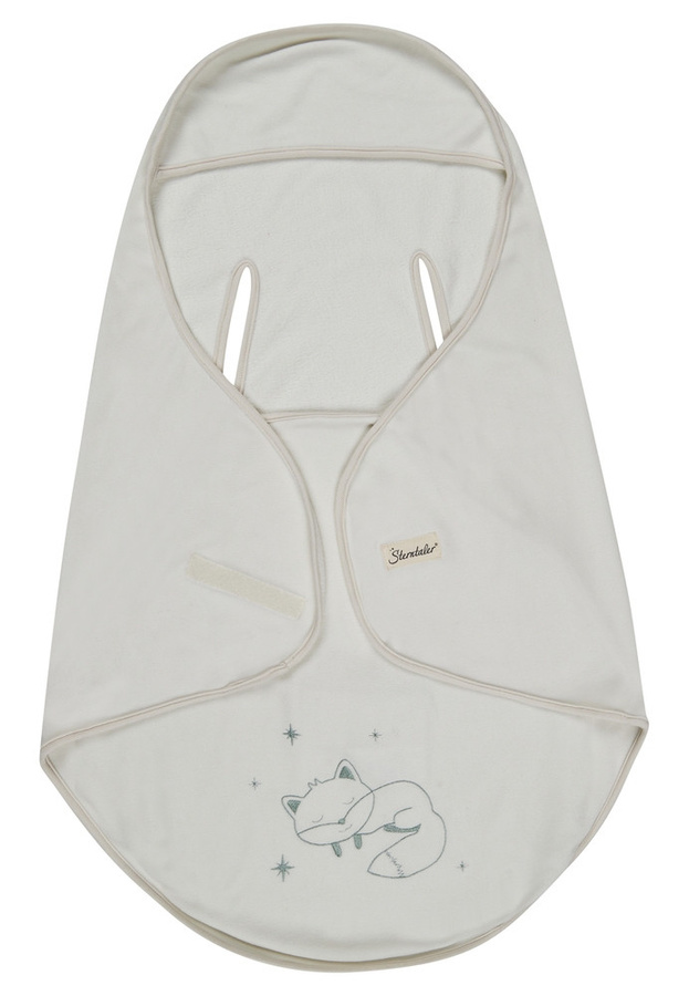 Sterntaler Einschlagdecke Filou in Weiß aus flauschigem Fleece und Baumwolle für Babys - Bild 1