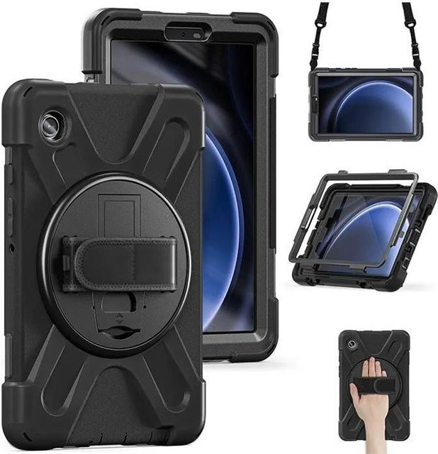 eSTUFF AUSTIN Rückseite Schutzhülle für Samsung Galaxy Tab A9+ aus Polycarbonat und Silikon in Schwarz - Bild 1