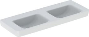 Geberit Doppelwaschtisch Renova Plan in Weiß mit KeraTect Beschichtung, B/T: 130 x 48 cm