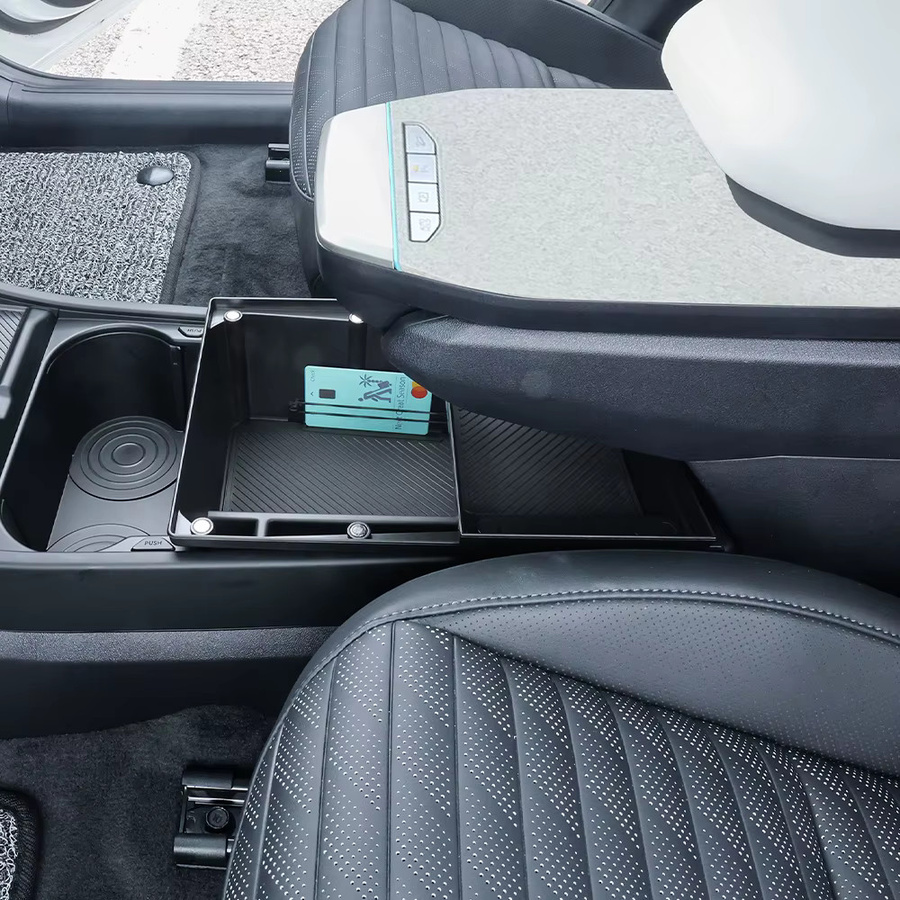 KIA EV4 Aufbewahrungsbox für den Innenraum, doppellagige zentrale Verkleidung aus ABS-Material, Schwarz, Linkslenker - Bild 3