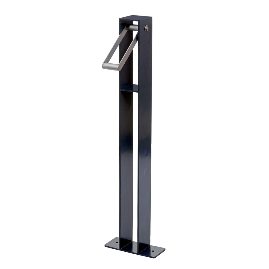 PROREGAL Fahrradbügel Anlehnbügel aus verzinktem Stahl in Anthrazit, H x B x T: 96 x 24 x 10 cm - Bild 2