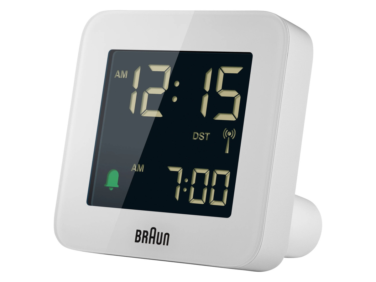 Braun Digitaler Funk-Wecker in Weiß - Bild 2