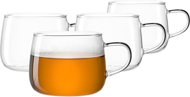 Leonardo Teetassen Tè aus Glas, transparent, 4er Set, 450 ml pro Tasse - Bild 1