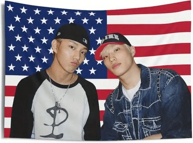 P1HARMONY Keeho Intak Cap Wandteppich mit Amerikanischer Flagge, Multicolor, B: 60 cm, H: 40 cm - Bild 1