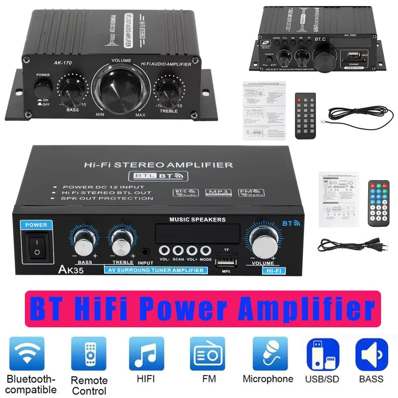 luxuglow AK35 2-Kanal Mini HIFI Digital-Verstärker mit Bluetooth 5.0 und 800W in Schwarz - Bild 5