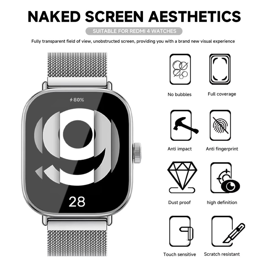 Xiaomi Displayschutzfolie Hydrogel, Redmi Watch 5 3 Active Lite, transparent - Bild 2