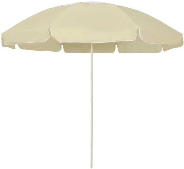 vidaXL Strandschirm Sandgelb mit Polyesterbespannung, Durchmesser: 240 cm - Bild 1
