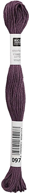 Rico Design Sticktwist aus Baumwolle in Aubergine, 8m - Bild 1