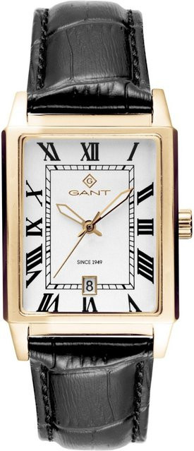 Gant Herrenuhr, Quarz, Edelstahl, Leder, 29 mm, Gold, Weiß - Bild 1
