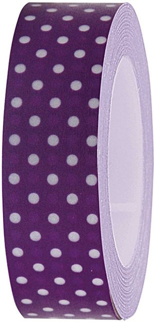 Rico Design Washi Tape mit violett-weißen Punkten, Breite: 15 mm, Länge: 10 m - Bild 1