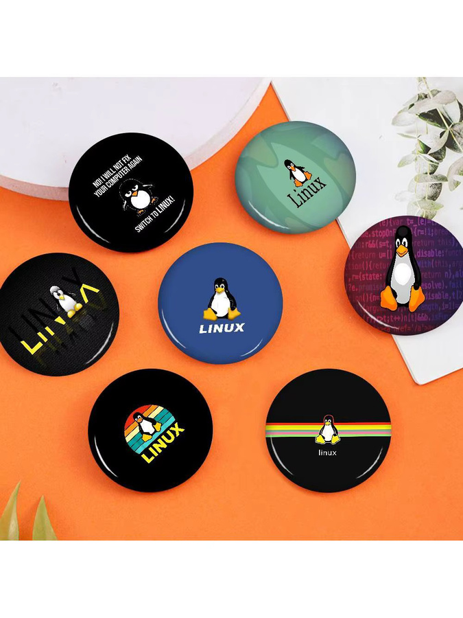 Brosche Linux-Betriebssystem Tux Penguin, 58 mm - Bild 6
