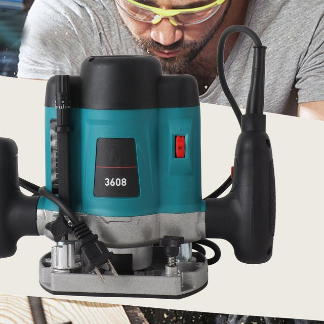 KKMOON Elektrische Holzmaschine in Grün mit einstellbarer Tiefe als multifunktionaler Trimmer-Fräser zum Schnitzen, Trimmen und Schlitzen - Bild 1