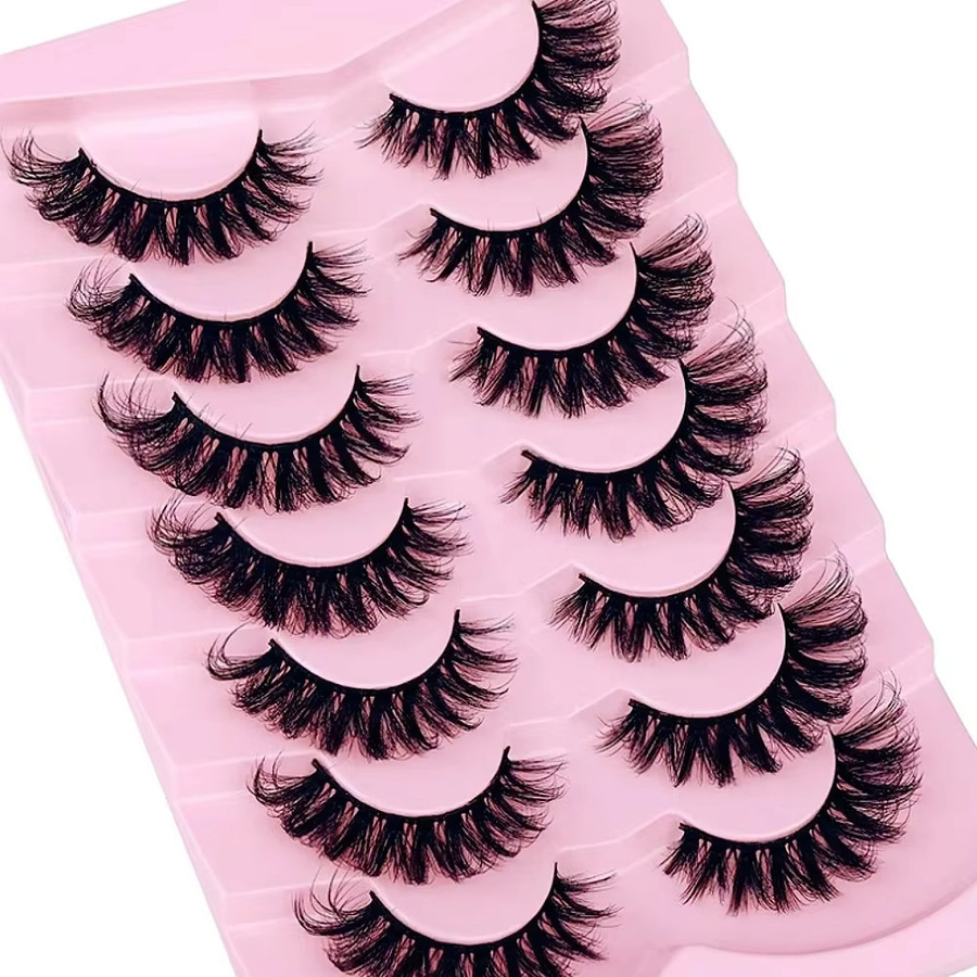 JIEFUXIN Falsche Wimpern Volumen Faux Nerz, Black, Unisex, 7 Paar - Bild 6