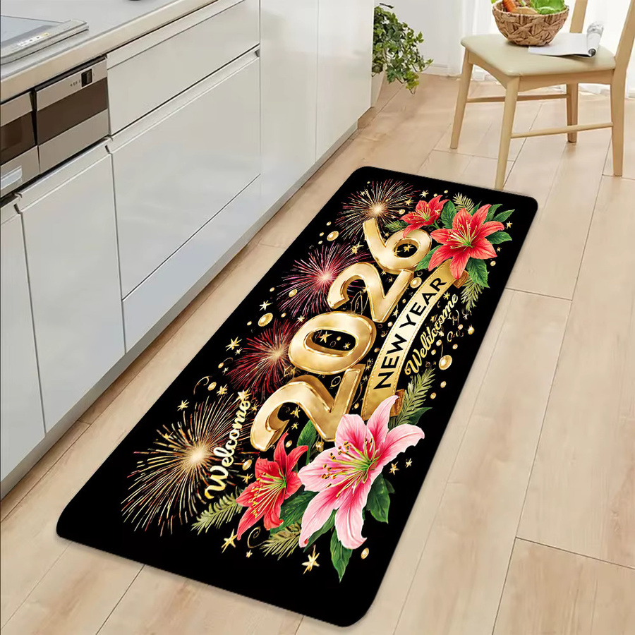 VIKAMA Blumenmatte Floral, Rechteckiger Teppich in Multicolour für Wohnzimmer, Schlafzimmer, Küche oder Badezimmer - Bild 5