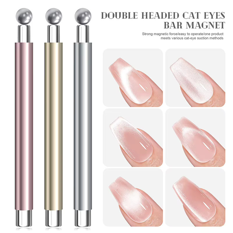 JCSYFAC Cat Eye Nagel Magnet Stift, Silver, Glänzend - Bild 2