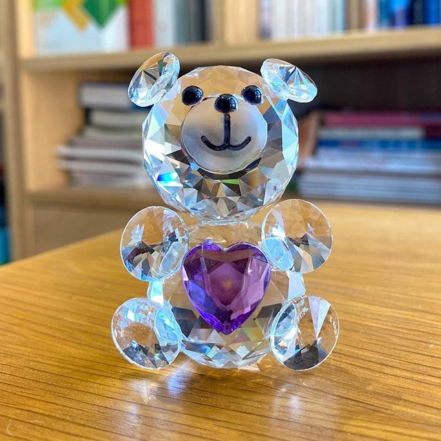 Yiran Furniture Kristall Bär Figur aus Glas in Transparent als dekoratives Ornament und Briefbeschwerer - Bild 1