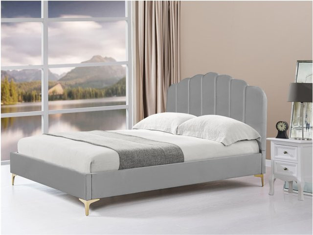 HTI-Living Polsterbett Yoris im Art Deco Design, Grau, B: 140 cm, L: 200 cm, H: 213 cm - Bild 1