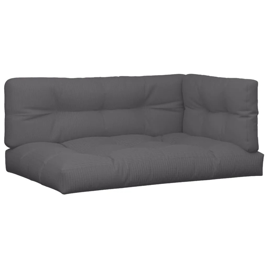 vidaXL Palettenkissen 3-teiliges Set aus Polyester in Anthrazit, UV-beständig und wasserabweisend - Bild 2