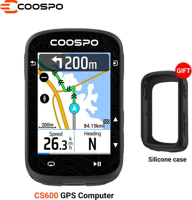 COOSPO CS600 GPS-Fahrradcomputer mit farbigem Karten-Touchscreen und Navigation in Schwarz und Bunt - Bild 1