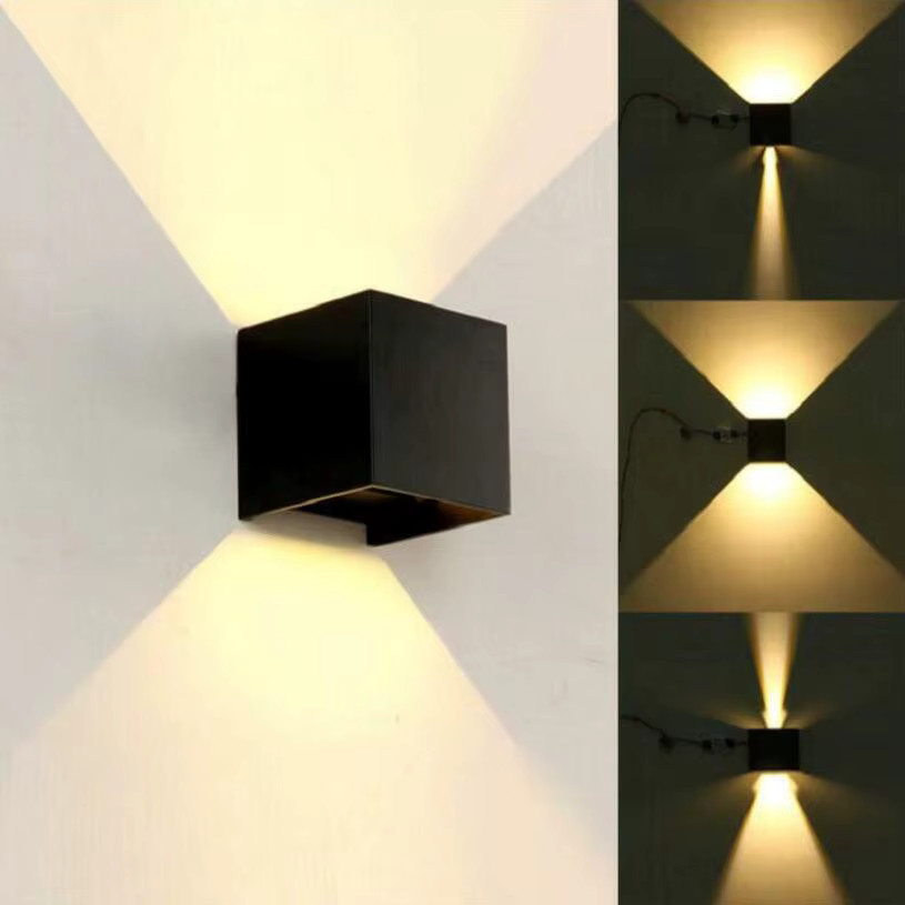 SNYKA LED Wandleuchte modern Cube in Grau, 12W dimmbar und verstellbar, wasserdichte Außenleuchte für Garten und Terrasse - Bild 1